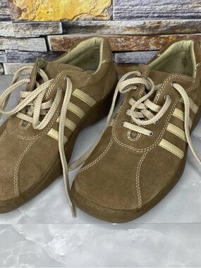 Mens Joe Boxer Leather Suede Comfort Lace - Up Walking Shoes Tan Size 8